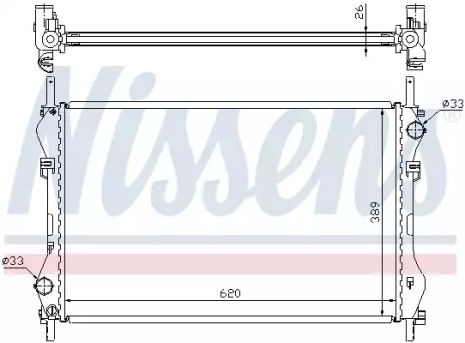 Радиатор охлаждения двигателя FORD TRANSIT, NISSENS (62044A)