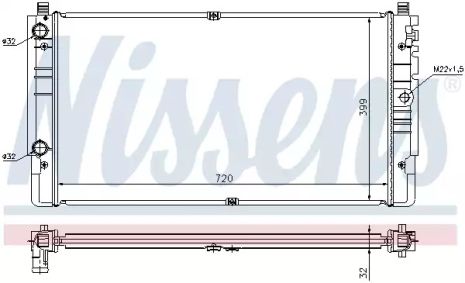 Радіатор охолодження двигуна VW TRANSPORTER, NISSENS (65238A)