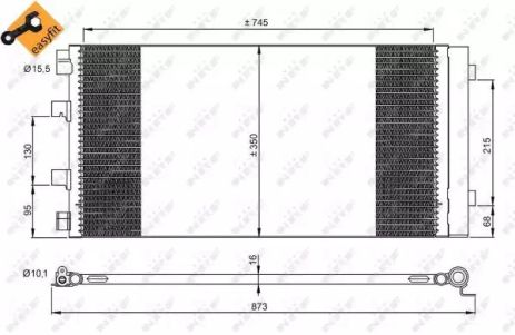 Радіатор, конденсор кондиціонера NISSAN NV400, OPEL MOVANO, NRF (35972)