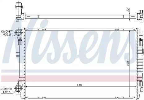 Радіатор охолодження двигуна SEAT TARRACO, VW GOLF, NISSENS (65303)