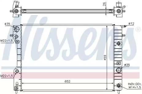 Радиатор охлаждения двигателя VAUXHALL OMEGA, OPEL OMEGA, NISSENS (63072A)