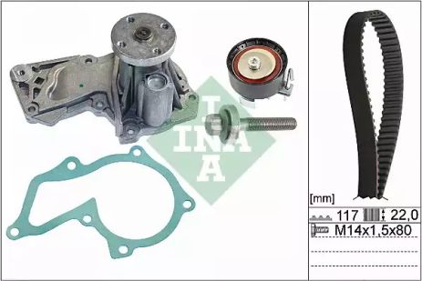 Помпа + комплект ременя ГРМ FORD FOCUS, VOLVO V60, INA (530060530)