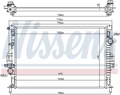 Радіатор охолодження двигуна FORD KUGA, NISSENS (66863)