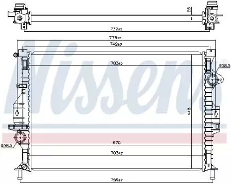 Радіатор охолодження двигуна FORD KUGA, NISSENS (66863)