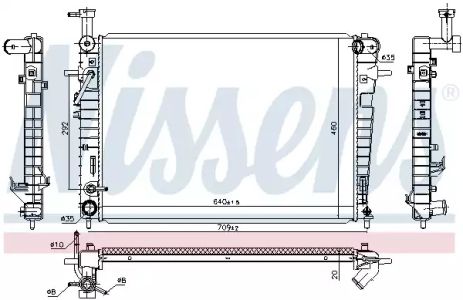 Радіатор охолодження двигуна HYUNDAI TUCSON, NISSENS (675005)