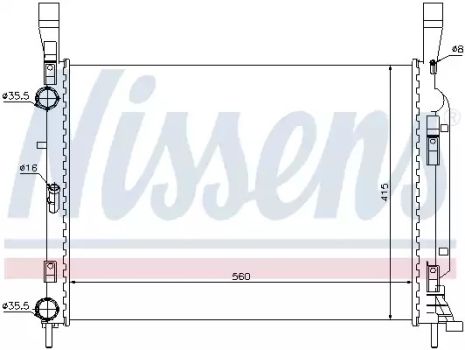 Радиатор охлаждения двигателя MERCEDES-BENZ CITAN, RENAULT KANGOO, NISSENS (637628)