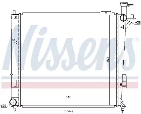 Радиатор охлаждения двигателя HYUNDAI SANTA, NISSENS (67518)