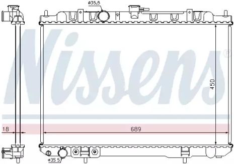 Радиатор охлаждения двигателя NISSAN X-TRAIL, NISSENS (68704)