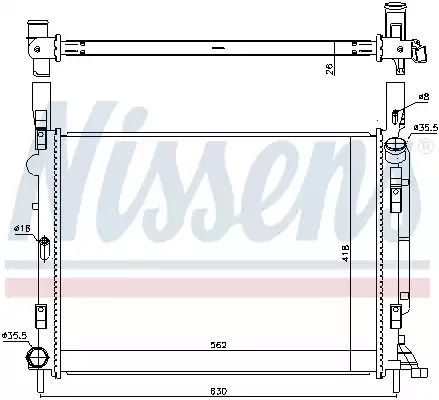 Радіатор охолодження двигуна RENAULT KANGOO, NISSENS (637618)