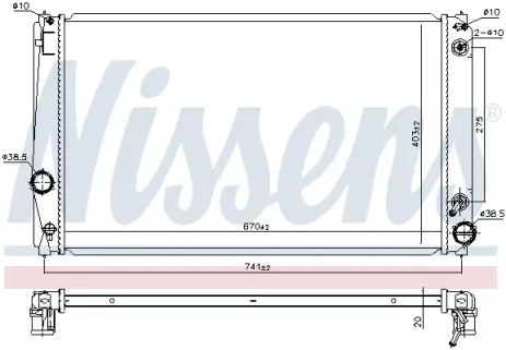 Радіатор охолодження двигуна TOYOTA RAV, NISSENS (646843)