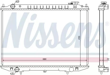 Радиатор охлаждения двигателя NISSAN PICK, NISSENS (68721)