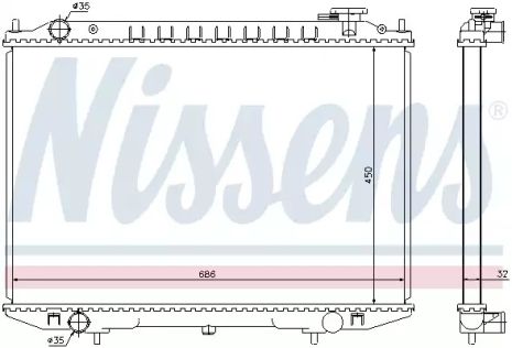 Радиатор охлаждения двигателя NISSAN PICK UP, NISSENS (68721)