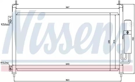 Радиатор, конденсор кондиционера HONDA CIVIC, NISSENS (94875)