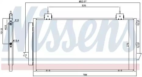 Радиатор, конденсор кондиционера TOYOTA RAV, NISSENS (94741)