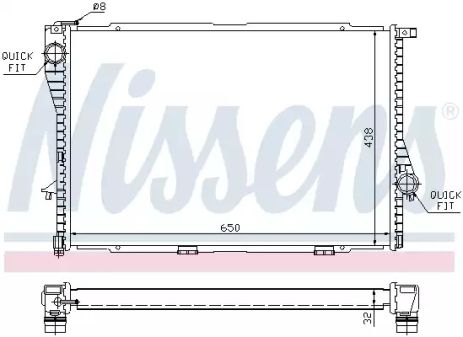 Радіатор охолодження двигуна BMW 5, NISSENS (60648A)