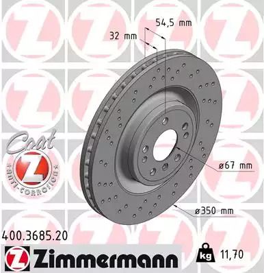 Диск тормозной MERCEDES-BENZ GLE, ZIMMERMANN (400368520)