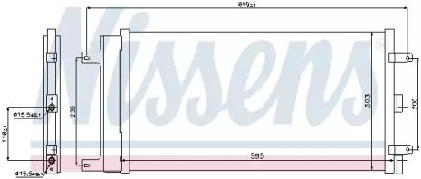 Радиатор, конденсор кондиционера FIAT DOBLO, NISSENS (940061)