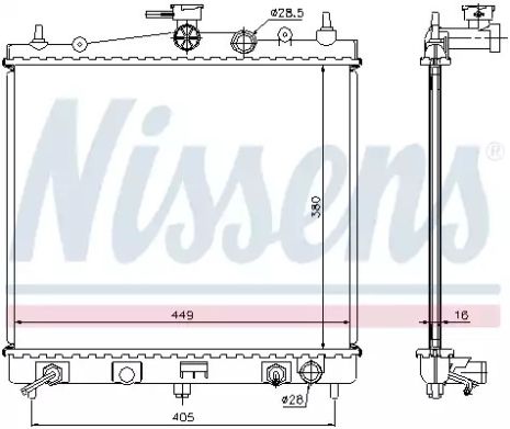 Радиатор охлаждения двигателя NISSAN NOTE, NISSENS (68700A)