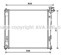 Радиатор охлаждения двигателя KIA SPORTAGE, HYUNDAI ix35, AVA COOLING (HY2284)