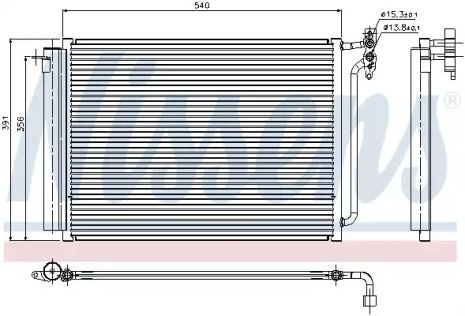 Радіатор, конденсор кондиціонера BMW X5, NISSENS (94605)