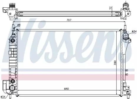 Радиатор охлаждения двигателя CADILLAC BLS, FIAT CROMA, NISSENS (63023)