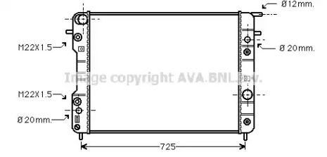 Радіатор охолодження двигуна VAUXHALL OMEGA, OPEL OMEGA, AVA COOLING (OLA2193)
