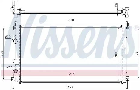 Радиатор охлаждения двигателя NISSAN INTERSTAR, OPEL MOVANO, NISSENS (63824A)