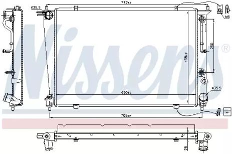 Радіатор охолодження двигуна HYUNDAI H-1, NISSENS (67040)