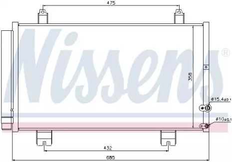 Радіатор, конденсор кондиціонера LEXUS GS, NISSENS (940261)