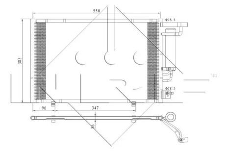 Радиатор, конденсор кондиционера FORD B-MAX, NRF (350396)