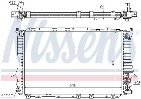 Радиатор охлаждения двигателя AUDI A6, NISSENS (60476)