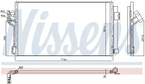 Радиатор, конденсор кондиционера MERCEDES-BENZ VITO, NISSENS (94674)