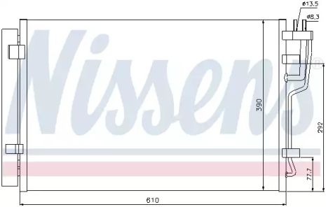 Радіатор, конденсор кондиціонера HYUNDAI i30, KIA CEE'D, NISSENS (940006)