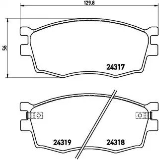 Комплект тормозных колодок, дисковый тормоз DODGE ATTITUDE, HYUNDAI ACCENT, BREMBO (P30026)