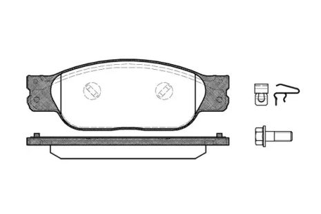 Комплект тормозных колодок, дисковый тормоз JAGUAR XJ, LINCOLN LS, REMSA (073110)