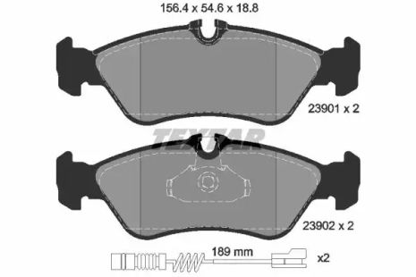 Комплект гальмівних колодок, дискове гальмо FREIGHTLINER SPRINTER, DODGE SPRINTER, Textar (2390101)