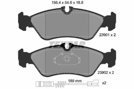 Комплект тормозных колодок, дисковый тормоз FREIGHTLINER SPRINTER, DODGE SPRINTER, Textar (2390101)