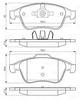 Комплект гальмівних колодок, дискове гальмо RENAULT LATITUDE, BOSCH (0986494556)