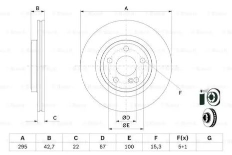 Диск тормозной MERCEDES-BENZ CLA, BOSCH (0986479F75)