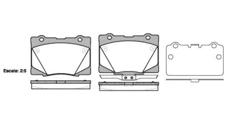 Комплект тормозных колодок, дисковый тормоз HONDA LEGEND, REMSA (142202)