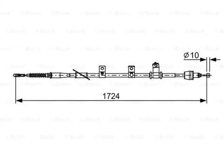 Трос ручного гальма KIA SPORTAGE, HYUNDAI ix35, BOSCH (1987482619)