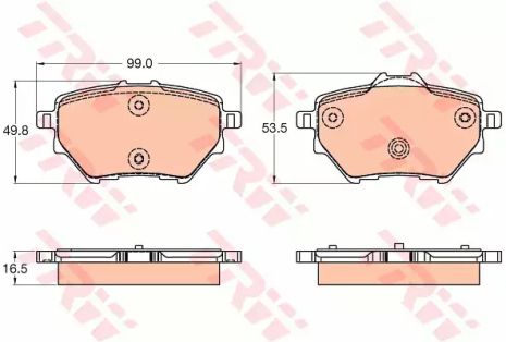 Комплект гальмівних колодок, дискове гальмо PEUGEOT 508, CITROËN BERLINGO, TRW (GDB2036)