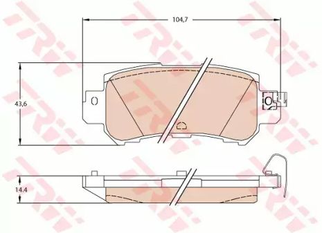 Комплект гальмівних колодок, дискове гальмо MAZDA CX-3, TRW (GDB3539)