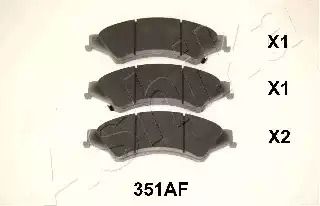 Комплект тормозных колодок, дисковый тормоз FORD RANGER, ASHIKA (5003351)