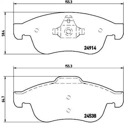 Комплект тормозных колодок, дисковый тормоз DACIA DUSTER, RENAULT MEGANE, BREMBO (P68050)