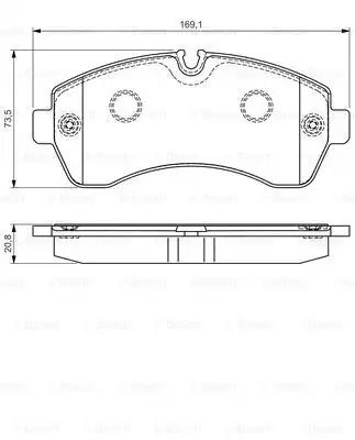 Комплект тормозных колодок, дисковый тормоз MERCEDES-BENZ SPRINTER, VW CRAFTER, BOSCH (0986495107)