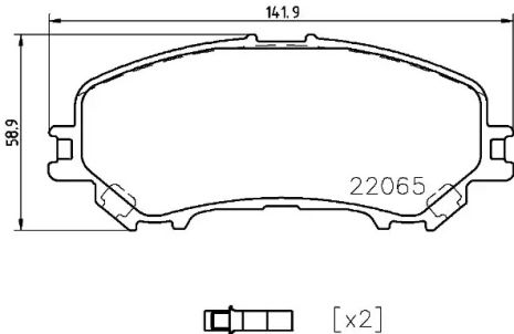 Комплект гальмівних колодок, дискове гальмо RENAULT KOLEOS, NISSAN X-TRAIL, BREMBO (P56099)