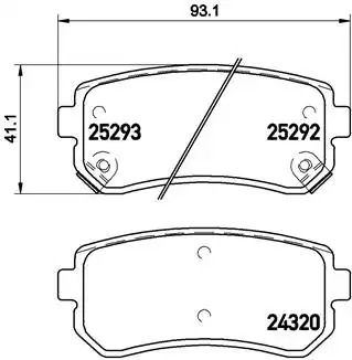 Комплект тормозных колодок, дисковый тормоз HYUNDAI TUCSON, KIA SPORTAGE, BREMBO (P30051)