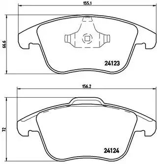 Комплект тормозных колодок, дисковый тормоз FORD AUSTRALIA, LAND ROVER, BREMBO (P24076)