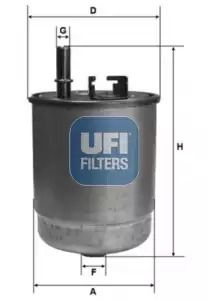 Фильтр топливный HYUNDAI i30, UFI (2412900)